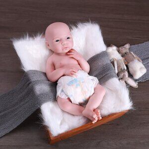 🆕18.5Full Silicone Reborn Baby Doll Soft Solid Newborn Drinkable Boy Dolls